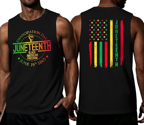 ELDPS Juneteenth Tank Top for Men: Celebrate 1865 Juneteenth Shirts African American Freedom Tops June 19th Tees in Saudi Arabia