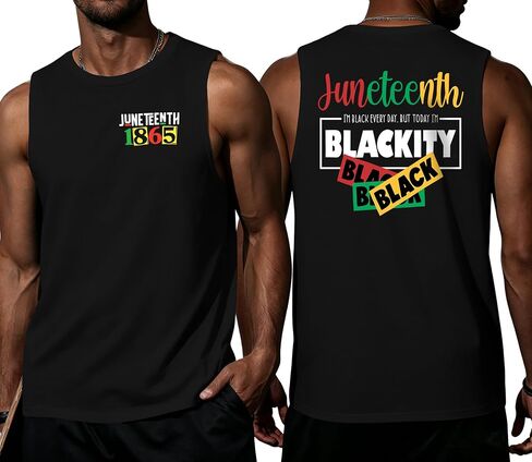ELDPS Juneteenth Tank Top for Men: Celebrate 1865 Juneteenth Shirts African American Freedom Tops June 19th Tees in Saudi Arabia