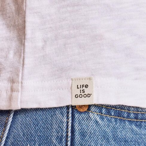 Life is Good. Men's Sail Into the Sunset Short Sleeve Slub Slim Fit Tee, Cloud White in Kuwait