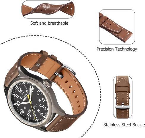 20mm Leather Watch Bands Compatible with Expedition Scout 40mm/Acadia 40mm/Weekender 38mm 40mm/Field 43mm/Rugged Core Analog/Easy Reader Watch in Saudi Arabia