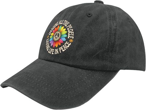 Imagine All THE Peoples, Living Life in Peace Hats for Womens Cool Washed Distressed Baseball Caps in Kuwait