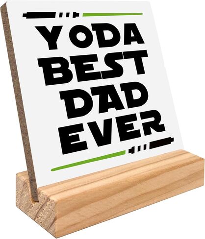 kunlisa Dad Sign, Yoda Best Dad Wood Plaque Sign Desk Decor, Best Dad Ever Gifts, Dad Gifts from Daughter Son, Funny Dad Gifts, Dad Gifts for Christmas, Birthday Gifts for Dad in Saudi Arabia