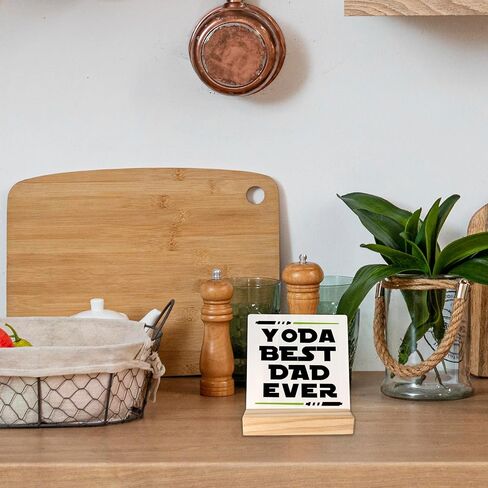 kunlisa Dad Sign, Yoda Best Dad Wood Plaque Sign Desk Decor, Best Dad Ever Gifts, Dad Gifts from Daughter Son, Funny Dad Gifts, Dad Gifts for Christmas, Birthday Gifts for Dad in Saudi Arabia