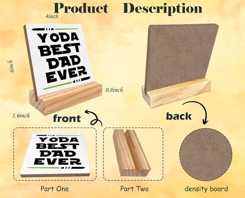 kunlisa Dad Sign, Yoda Best Dad Wood Plaque Sign Desk Decor, Best Dad Ever Gifts, Dad Gifts from Daughter Son, Funny Dad Gifts, Dad Gifts for Christmas, Birthday Gifts for Dad in Saudi Arabia