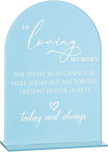 علامة زفاف Junkin in Loving Memory مع حامل مقاس 5 بوصات × 7 بوصات من الأكريليك الأخضر الحكيم علامة طاولة تذكارية بتصميم قوس حديث باللون الأبيض لحفلات الزفاف أو الاستقبال أو الجنازة أو الاحتفال in Kuwait