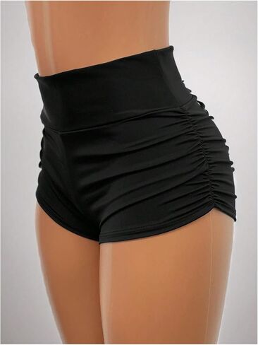 WDIRARA Women's High Waisted Yoga Shorts Ruched Sports Gym Workout Running Biker Shorts in Kuwait