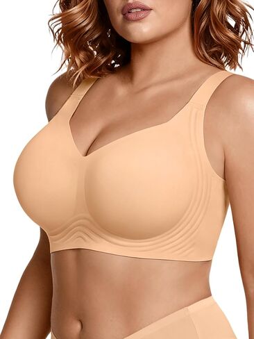 Jelly Bras for Women Plus Size Supportive Wireless Gel Bra Full Coverage Seamless Comfort No Underwire Tshirt Bralette in Saudi Arabia