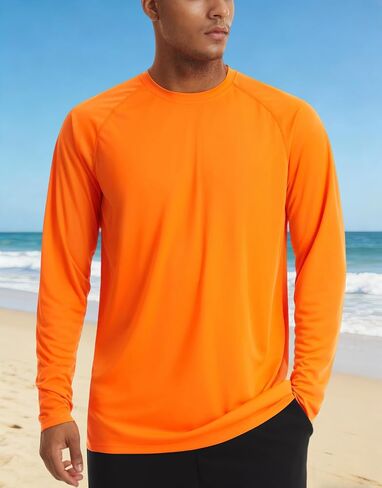 Men's Long Sleeve Quick Dry Shirts UPF 50+ Sun Protection UV SPF Rash Guard Swim Shirt Fishing Athletic T-Shirts in Kuwait