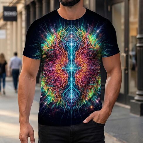 Men's Space Galaxy Graphic T-Shirt, Crew Neck Short Sleeve Summer Casual Tee in Kuwait