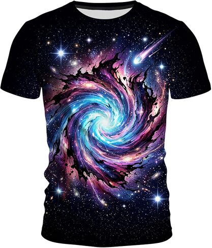 Men's Space Galaxy Graphic T-Shirt, Crew Neck Short Sleeve Summer Casual Tee in Kuwait