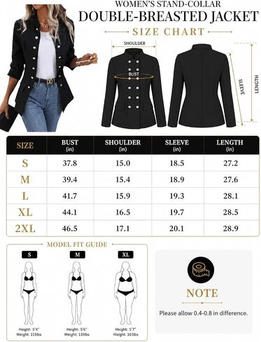 Women's Button Blazer Jacket Collarless Open Front Elegant Fitted Fashion Casual Work Coat in Kuwait