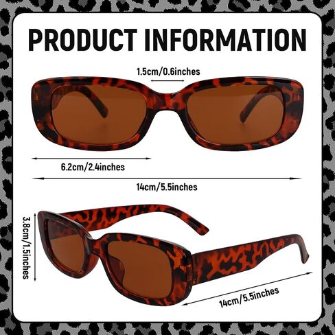 3 Pairs Retro Rectangle Sunglasses for Women and Men 90s Vintage Narrow Square Sunnies Trendy Sun Glasses in Saudi Arabia