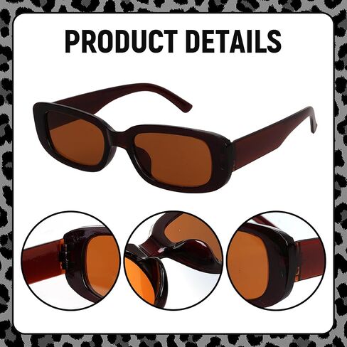 3 Pairs Retro Rectangle Sunglasses for Women and Men 90s Vintage Narrow Square Sunnies Trendy Sun Glasses in Saudi Arabia