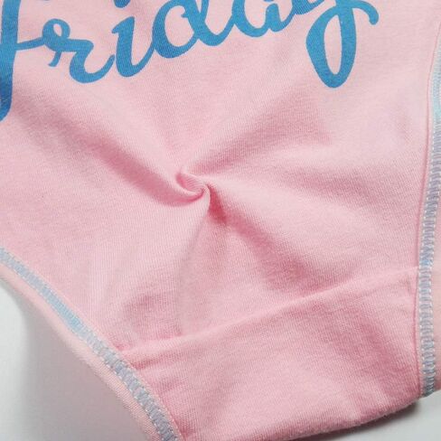 7 Pack Women Knickers Cotton Underwear Ladies Panties Week Days Printed Briefs (L) Black in Saudi Arabia