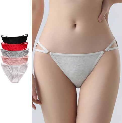 Women Bikini Underwear Breathable Ladies Panties Low Rise Comfortable Briefs Invisible Hipster 5-Pack in Kuwait