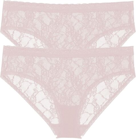 Natori Women's Bliss Allure One Size Lace Girl Brief 2-Pack 776303P2, Rose Beige, OS in Kuwait