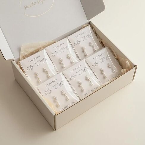 Bridesmaid Proposal Gifts Set of 4/6/8 Pairs Bridesmaid Earrings and Hair Clips I Couldn't Say I Do Without You Earring Cards Bridal Party Gifts for Bridesmaids Wedding Day in Kuwait