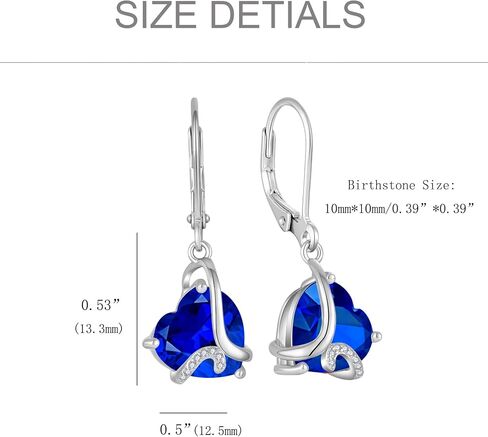 Heart September Birthstone Sapphire Jewelry Set - "I Love You Forever" Engraved Blue Pendant Necklace & Drop Earrings Hypoallergenic Jewelry for Women, Valentine's Day Birthday Mother's Day in Kuwait