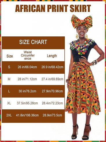 5 Pcs African Skirt Head Wrap Set Juneteenth African Attire Kente Print Dress Womens Black History Outfits in Saudi Arabia