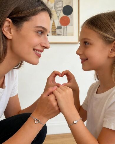 مطابقة أساور القلب للأم وأنا قابل للتعديل قلوب سحر سلسلة سوار الأم ابنة مطابقة الأساور مجموعة ل2 هدايا عيد ميلاد الأمهات in Kuwait