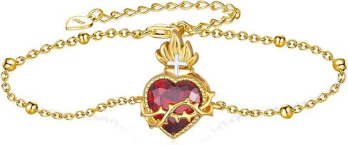 Sacred Heart of Jesus Bracelet 925 Sterling Silver Jesus Bracelet Religious Jewelry Gift for Women in Saudi Arabia