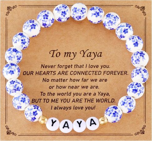 Yaya Gifts Grandma for Women Best Yayas ever Bead Birthday Jewelry Yaya Bracelet in Kuwait