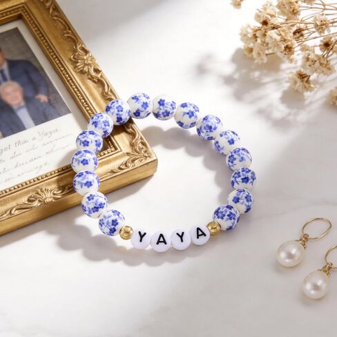 Yaya Gifts Grandma for Women Best Yayas ever Bead Birthday Jewelry Yaya Bracelet in Kuwait