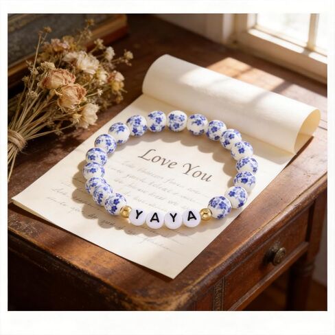 Yaya Gifts Grandma for Women Best Yayas ever Bead Birthday Jewelry Yaya Bracelet in Kuwait