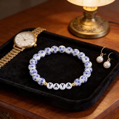 Yaya Gifts Grandma for Women Best Yayas ever Bead Birthday Jewelry Yaya Bracelet in Kuwait
