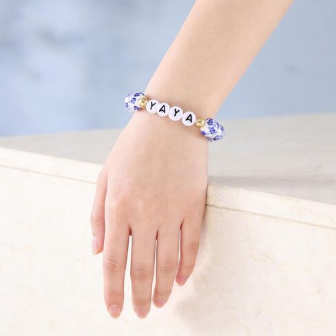 Yaya Gifts Grandma for Women Best Yayas ever Bead Birthday Jewelry Yaya Bracelet in Kuwait
