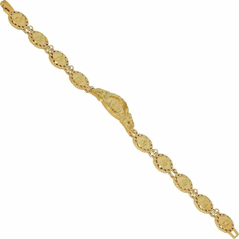 LIFETIME JEWELRY Lady of Guadalupe Emblem Link Bracelet for Men & Women 24K Gold Plated in Saudi Arabia