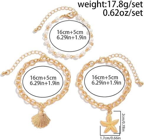 Bracelet Set for Women Summer Bracelets Beach Jewelry Bead Bracelet Ladies Fashion Jewelry Versatile Bracelet Gifts for Women in Kuwait