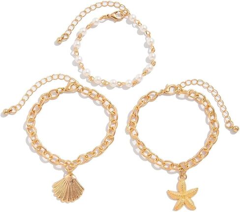 Bracelet Set for Women Summer Bracelets Beach Jewelry Bead Bracelet Ladies Fashion Jewelry Versatile Bracelet Gifts for Women in Kuwait