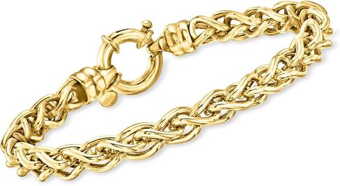 Ross-Simons Italian 18kt Gold Over Sterling Round Wheat-Chain Bracelet in Saudi Arabia