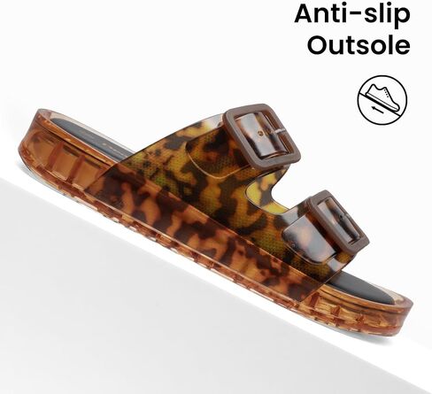 Women's Beach Sandals Comfortable Slip On Waterproof Pool Slides Fashion Leopard Slide Sandals for Travel Vacation Casual Wear Size 10 in Saudi Arabia