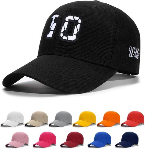 Custom4U Custom Embroidered Baseball Caps Dad Hats for Men Women Personalized Jersey Number Hat with Text Adjustable Gift S/L in Saudi Arabia