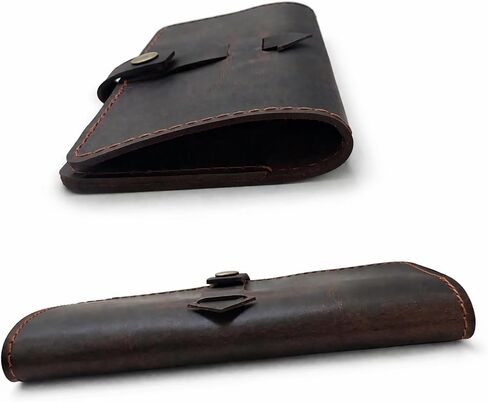 Leather Checkbook Cover for Men, Women, Full Grain & Distressed Leather Checkbook Holder Slim Bifold Organizer for Personal, Duplicate Checks with Pen Holder Travel Business Use in Saudi Arabia