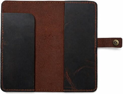 Leather Checkbook Cover for Men, Women, Full Grain & Distressed Leather Checkbook Holder Slim Bifold Organizer for Personal, Duplicate Checks with Pen Holder Travel Business Use in Saudi Arabia