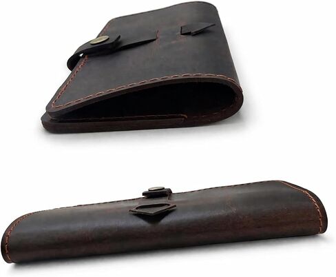 Leather Checkbook Cover for Men, Women, Full Grain & Distressed Leather Checkbook Holder Slim Bifold Organizer for Personal, Duplicate Checks with Pen Holder Travel Business Use in Saudi Arabia