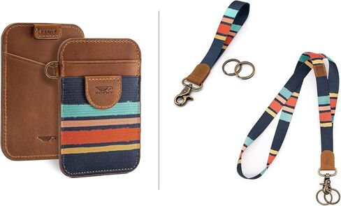 POCKT Slim Card Holder Wallet + Wrist and Neck Lanyard for Keys Bundle for Women | Cali in Saudi Arabia