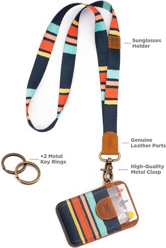 POCKT Slim Card Holder Wallet + Wrist and Neck Lanyard for Keys Bundle for Women | Cali in Saudi Arabia