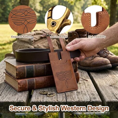 Boot Wallet for Women, 2 Pack Brown Western Style Leather Wallets, Antique Bronze Belt Clip, Compact Design for Secure Storage, Durable Construction with Classic Western Accents in Saudi Arabia