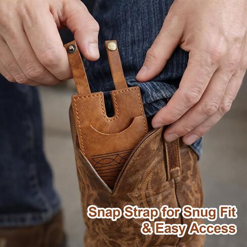 Boot Wallet for Women, 2 Pack Brown Western Style Leather Wallets, Antique Bronze Belt Clip, Compact Design for Secure Storage, Durable Construction with Classic Western Accents in Saudi Arabia
