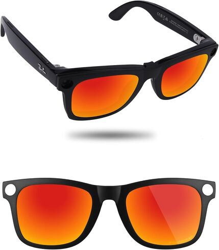 نظارات شمسية مستقطبة بمشبك من Fiskr متوافقة مع Ray-Ban Meta Wayfarer RW4012 (الجيل 2) 53 ملم - حماية من الأشعة فوق البنفسجية in Kuwait