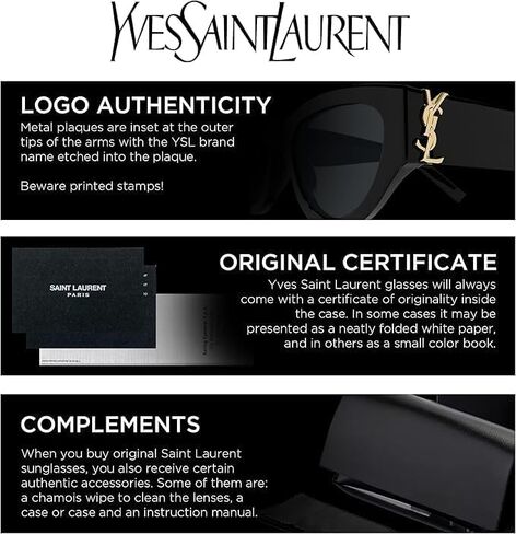 نظارة شمسية SAINT LAURENT SL M140 RIM على شكل عين القطة وشعار YSL Monogram مع مجموعة النظارات الفاخرة eSHADES in Kuwait
