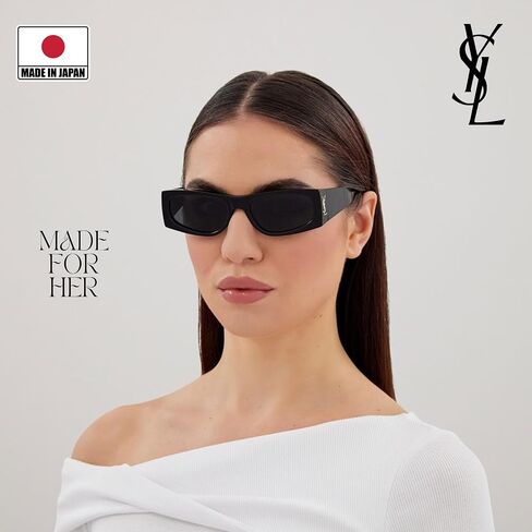 نظارة شمسية SAINT LAURENT SL M140 RIM على شكل عين القطة وشعار YSL Monogram مع مجموعة النظارات الفاخرة eSHADES in Kuwait