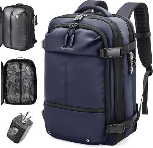 Travel Backpack with Vacuum System,60L Expandable Vacuum Backpack Travel with TSA Lock,17.3 inch Laptop Backpacks Vacpack Backpacks with Vacuum(Black,External Air Pump) in Saudi Arabia