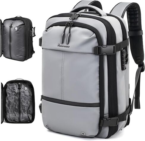 Travel Backpack with Vacuum System,60L Expandable Vacuum Backpack Travel with TSA Lock,17.3 inch Laptop Backpacks Vacpack Backpacks with Vacuum(Black,External Air Pump) in Saudi Arabia