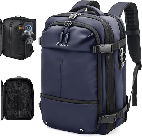 Travel Backpack with Vacuum System,60L Expandable Vacuum Backpack Travel with TSA Lock,17.3 inch Laptop Backpacks Vacpack Backpacks with Vacuum(Black,External Air Pump) in Saudi Arabia