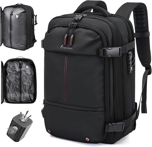 Travel Backpack with Vacuum System,60L Expandable Vacuum Backpack Travel with TSA Lock,17.3 inch Laptop Backpacks Vacpack Backpacks with Vacuum(Black,External Air Pump) in Saudi Arabia